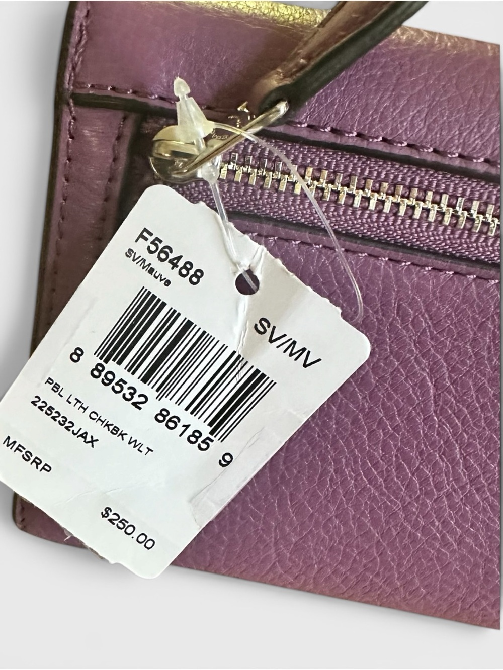 ✨ Coach Violet Purple Leather Continental Wallet NWT Rare Color - Picture 6 of 12